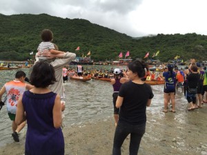 Keeping fit watching the dragon boat race at Tai Tam